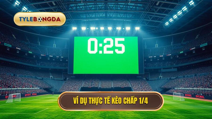 2. Ví dụ thực tế kèo chấp 1 4 Ví dụ thực tế kèo chấp 1 4